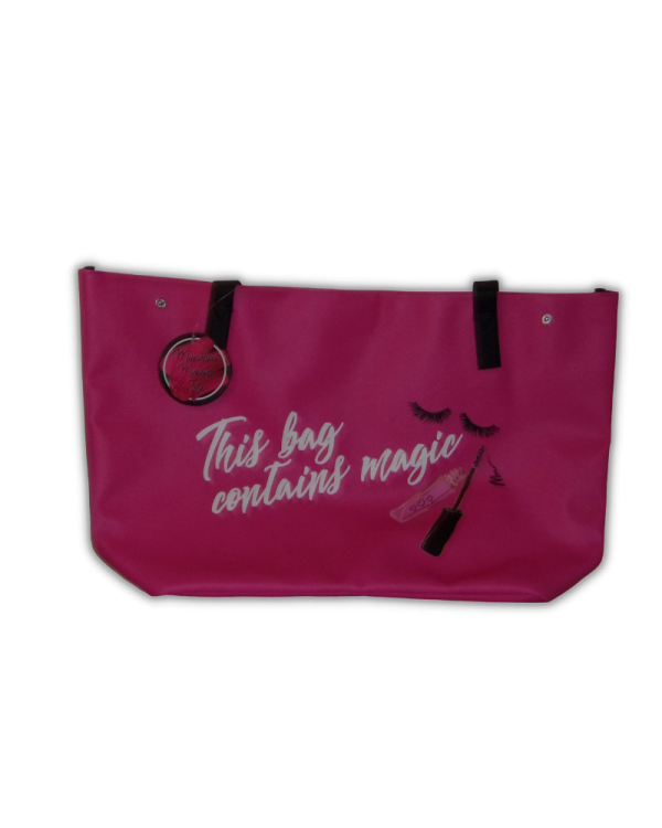 Pink Statement Pink Tote Bag Blue Boot